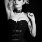 Sinistra black lace gothic choker worn by Dolly Diamond