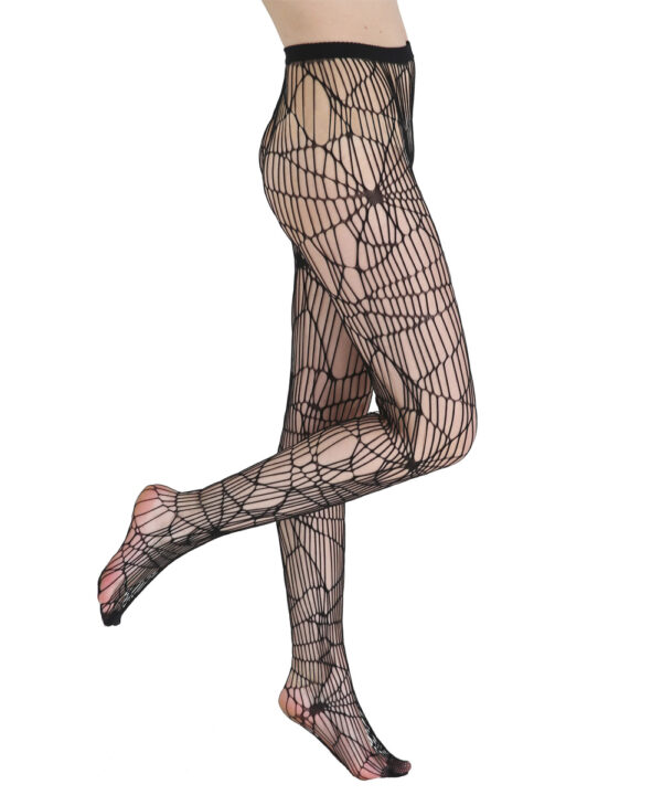cobweb pattern black net tights