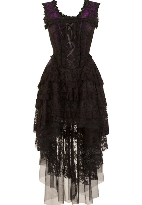 Ophelie Purple King Brocade Gothic Corset Dress by Burleska