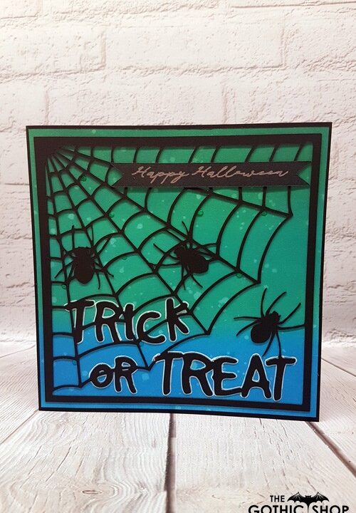 Spider Web Trick or Treat Papercut Halloween Card