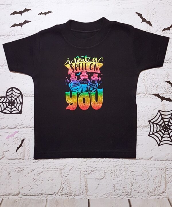 Spell Rainbow Baby/Toddler Kids Black Gothic T-Shirt