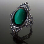 Sinistra Green Gothic Ring by Dark Elegance Designs