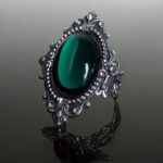 Sinistra Green Gothic Ring by Dark Elegance Designs