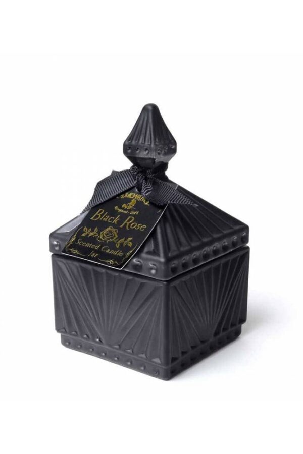 Black Rose Small Square Candle Glass Jar by Alchemy Gothic