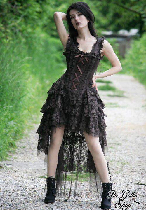 Ophelie Brown King Brocade Steampunk Corset Dress by Burleska