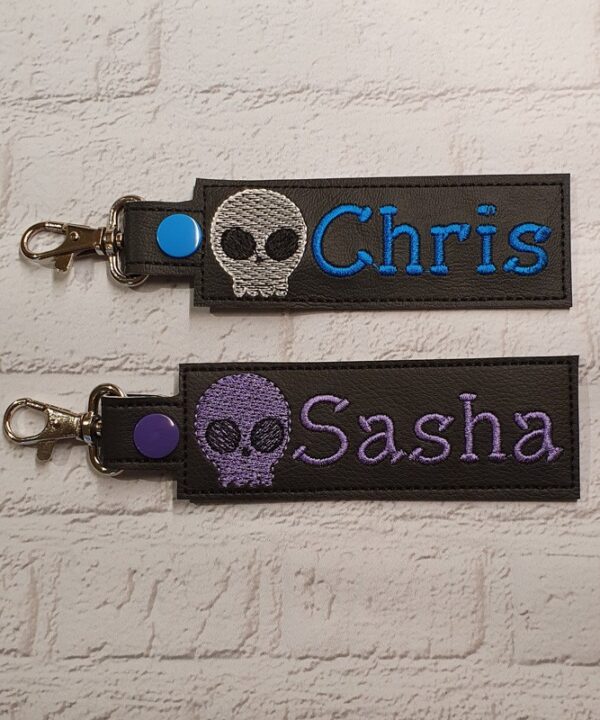 Skull Personalised Gothic Bag Tag | Key Ring