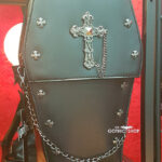 Metal Cross Black Coffin Gothic Large Backpack by GothX