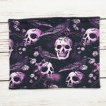 Rose Raven Purple Gothic Print Black Fleece Snood Neck Warmer