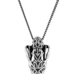 Ornate Wolf Skull Antique Silver Necklace by Lost Apostle