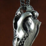 Ornate Wolf Skull Antique Silver Necklace by Lost Apostle
