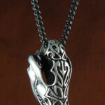 Ornate Wolf Skull Antique Silver Necklace by Lost Apostle