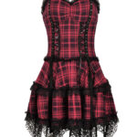Red Tartan Punk Gothic Dress by Dark in Love