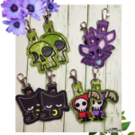 Gothic keyrings including skull cats and vbats