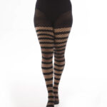 fishnet opaque stripe gothic black tights
