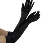 black satin gothic gloves