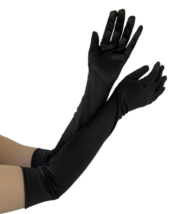black satin gothic gloves