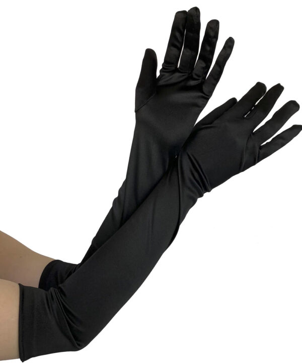 black satin gothic gloves