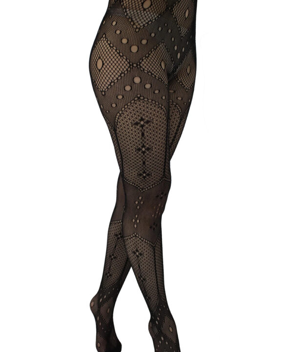 Spot Pattern Net Gothic Black Tights