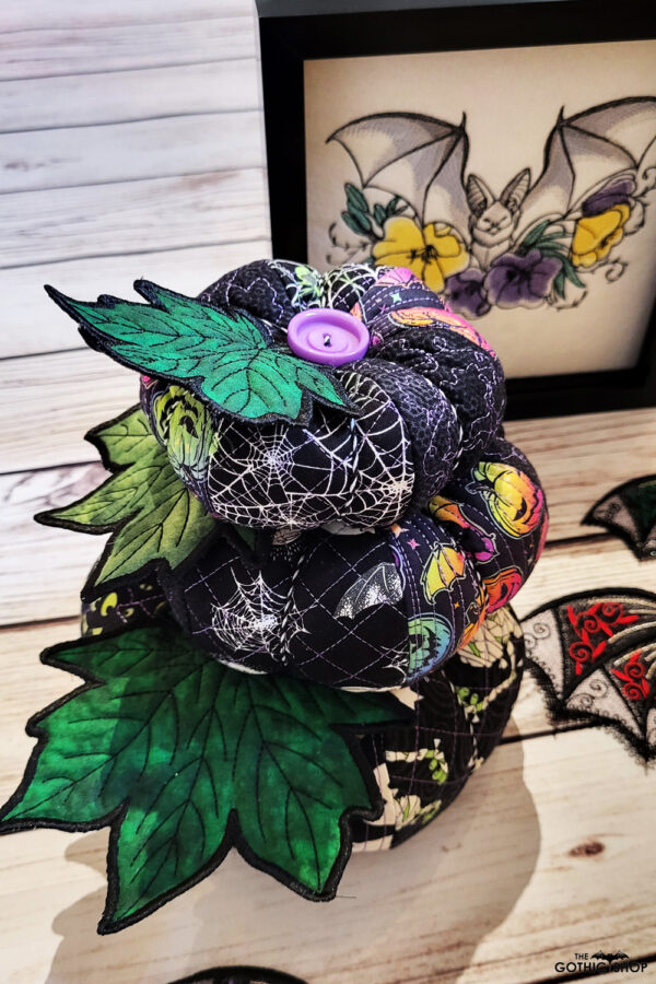 Fabric pumpkin stack for Halloween