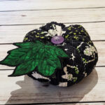 Quilted embroidered fabric pumpkin halloween and gothic decor