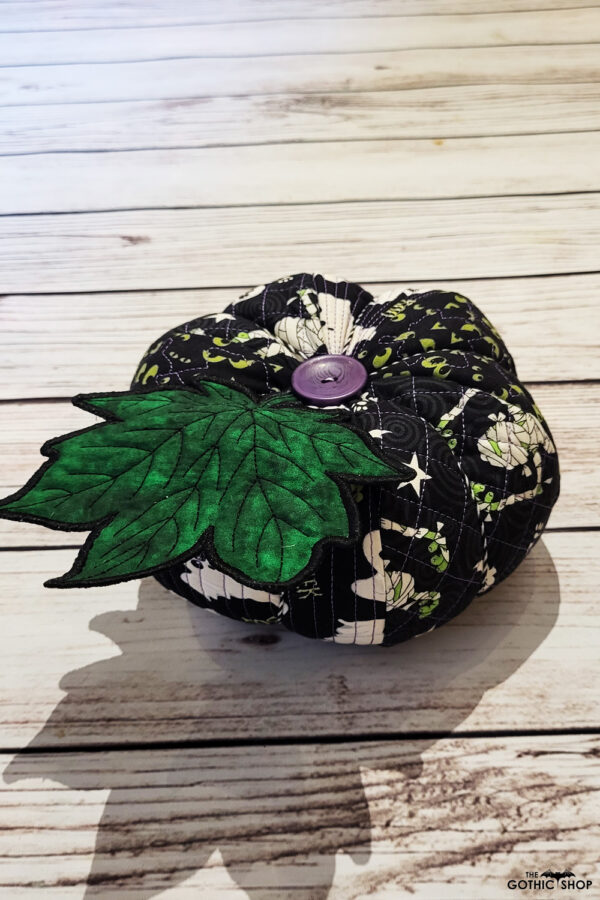 Quilted embroidered fabric pumpkin halloween and gothic decor