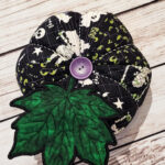 Quilted embroidered fabric pumpkin halloween and gothic decor