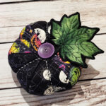 Quilted embroidered fabric pumpkin halloween and gothic decor