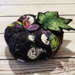 Quilted embroidered fabric pumpkin halloween and gothic decor