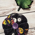 Quilted embroidered fabric pumpkin halloween and gothic decor
