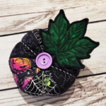 Quilted embroidered fabric pumpkin halloween and gothic decor