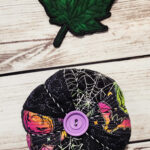 Quilted embroidered fabric pumpkin halloween and gothic decor
