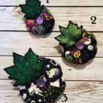 Quilted embroidered fabric pumpkin halloween and gothic decor