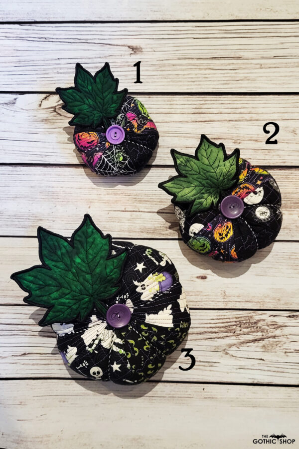Quilted embroidered fabric pumpkin halloween and gothic decor