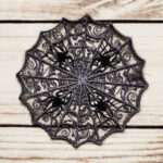Intricate Spiderweb Grey Small Doily Embroidered Decoration