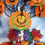 Pumpkin lace Halloween hanging decoration