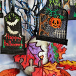 Tombstone gothic halloween black lace hanging decoration