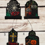 Tombstone gothic halloween black lace hanging decoration