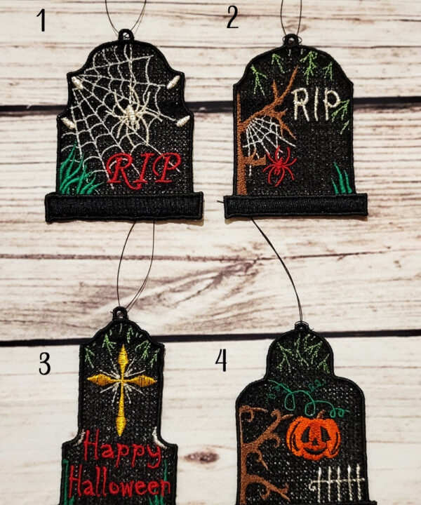 Tombstone gothic halloween black lace hanging decoration