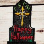 Tombstone gothic halloween black lace hanging decoration