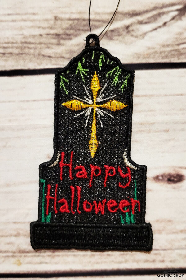 Tombstone gothic halloween black lace hanging decoration