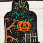 Tombstone gothic halloween black lace hanging decoration