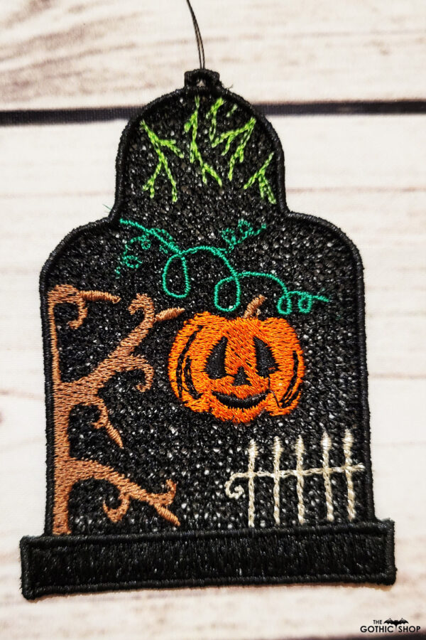 Tombstone gothic halloween black lace hanging decoration