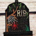 Tombstone gothic halloween black lace hanging decoration