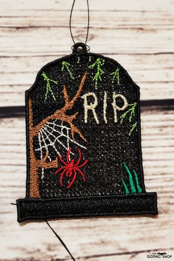 Tombstone gothic halloween black lace hanging decoration