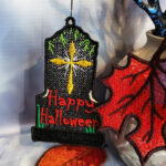 Tombstone gothic halloween black lace hanging decoration