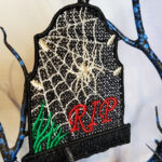 Tombstone gothic halloween black lace hanging decoration