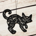 cat black lace hanging decoration