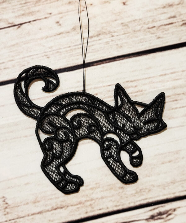cat black lace hanging decoration
