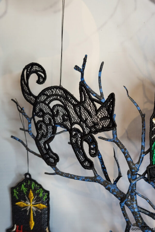 cat black lace hanging decoration