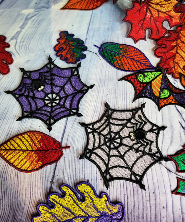 Cobweb and spider lace gothic halloween hanging decoration